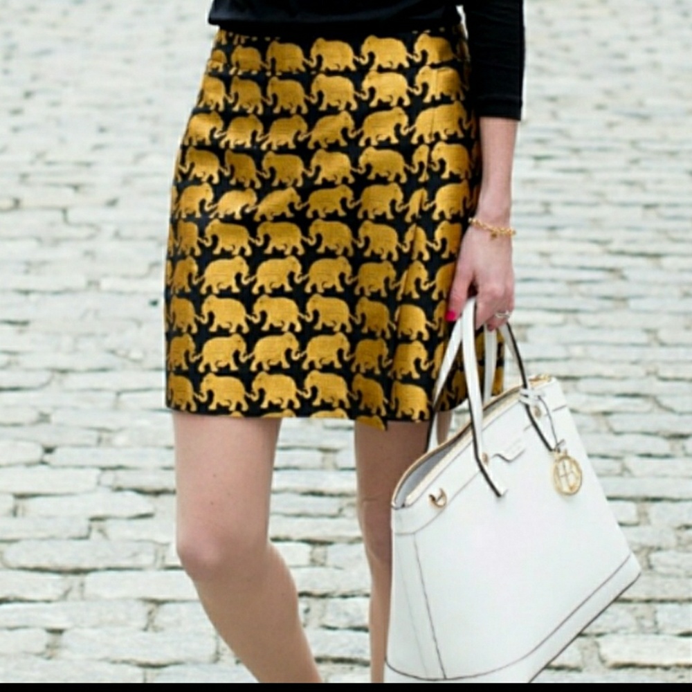 J Crew Elephant skirt.